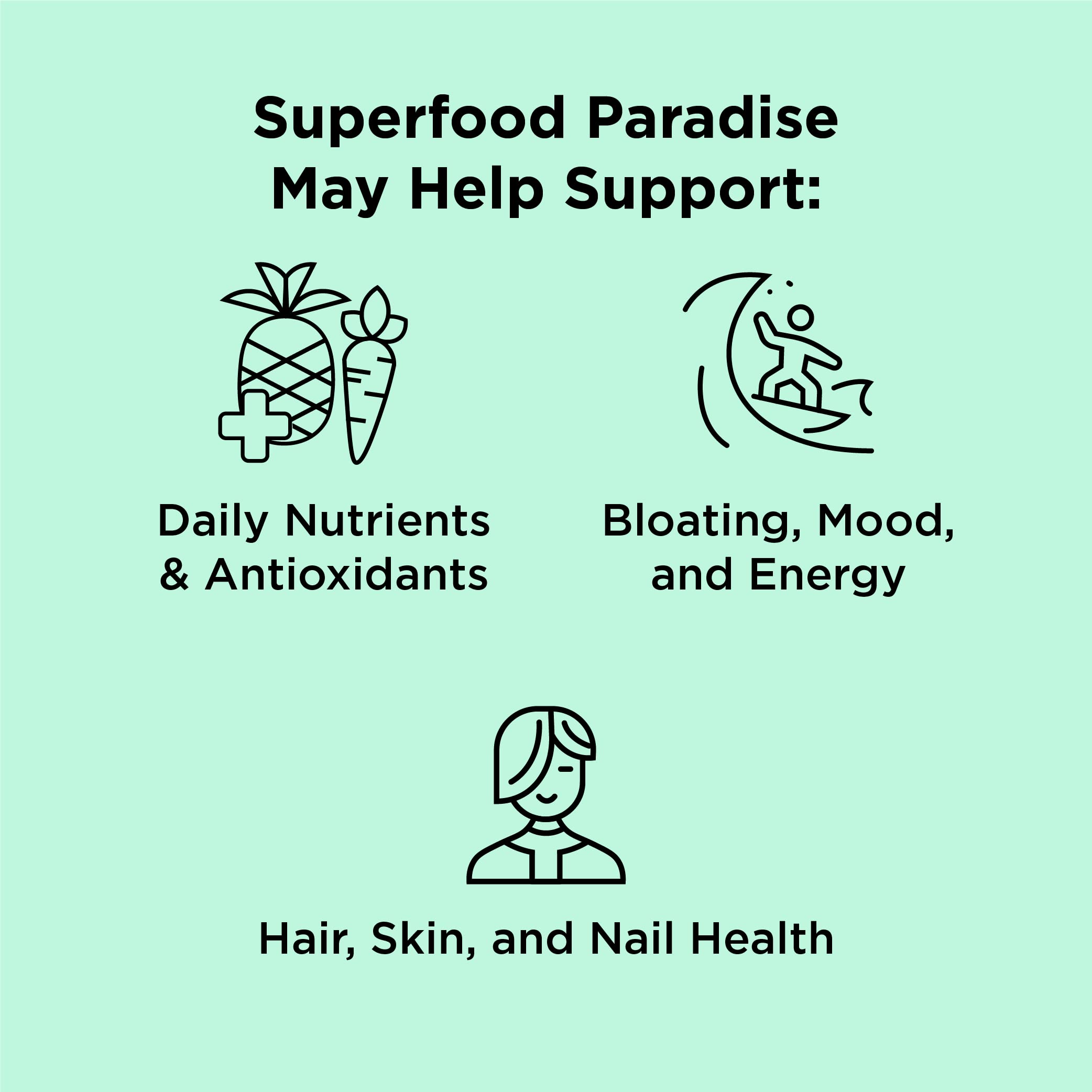 nbpure Earthy Andy Paradise digestive scoop highlights blend for easier digestion.