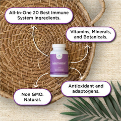 nbpure Immune+ ingredients label detailing vitamins and botanicals