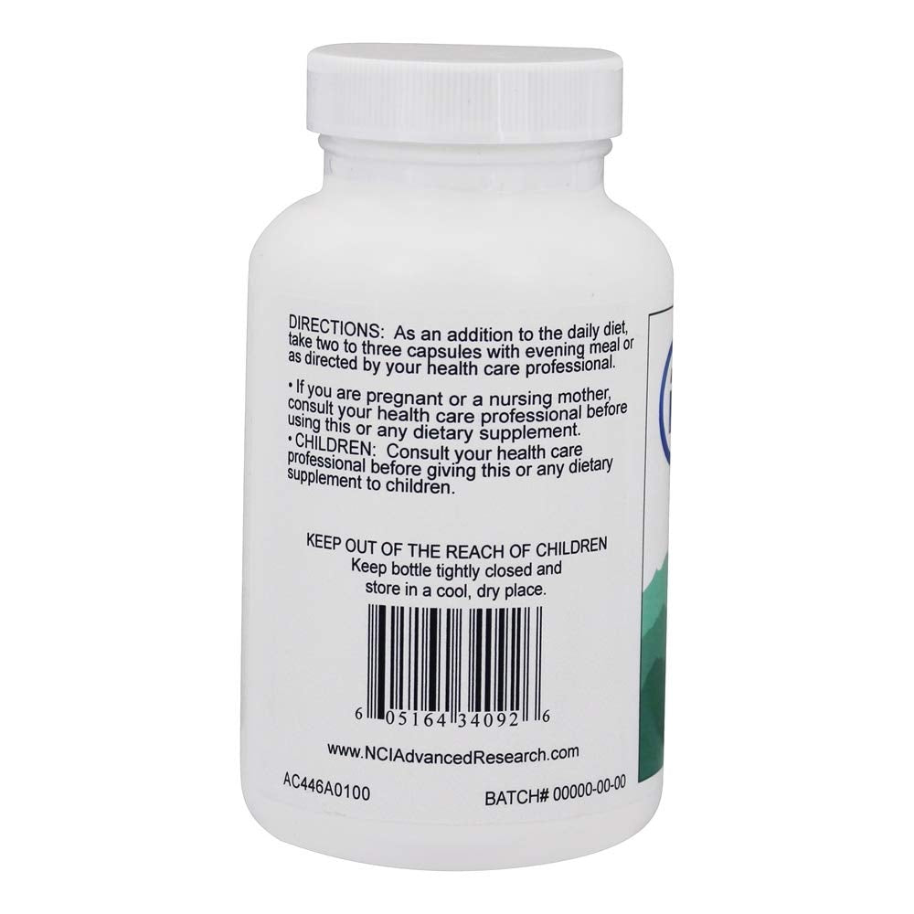 NCI Advanced Research 100-count bottle packaging suggests long-term daily use.