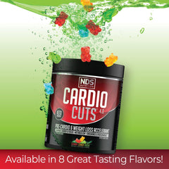 NDS Nutrition Cardio Cuts 4.0 athlete using gummies mid-workout