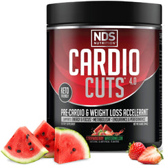 NDS Nutrition Cardio Cuts 4.0 strawberry watermelon bottle pour for fast pre-workout energy