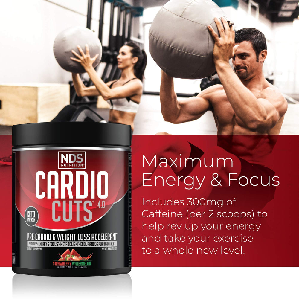 NDS Cardio Cuts 4.0 label closeup highlights ingredients for energy and metabolism