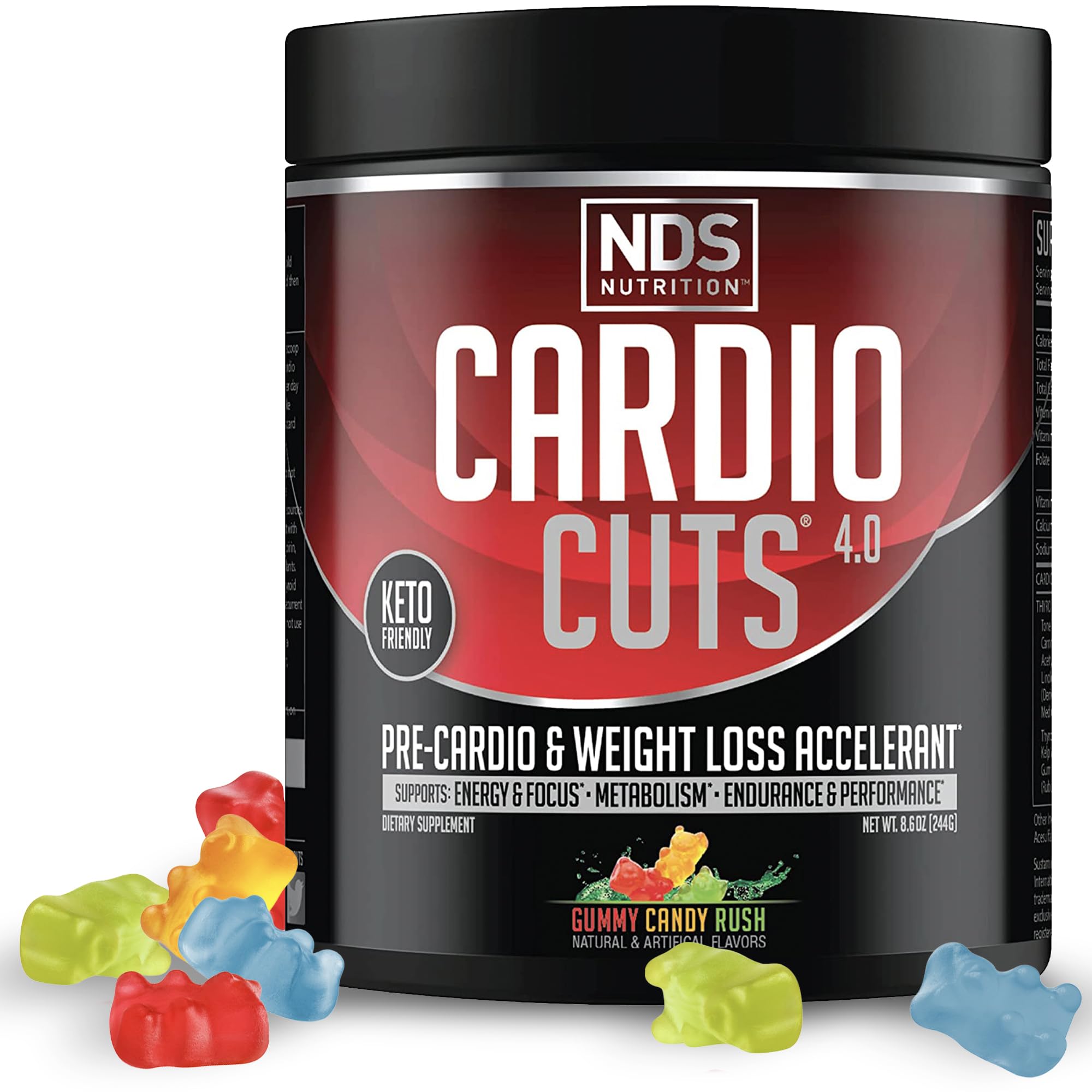 NDS Nutrition Cardio Cuts 4.0 tub front view, pre-workout energy boost