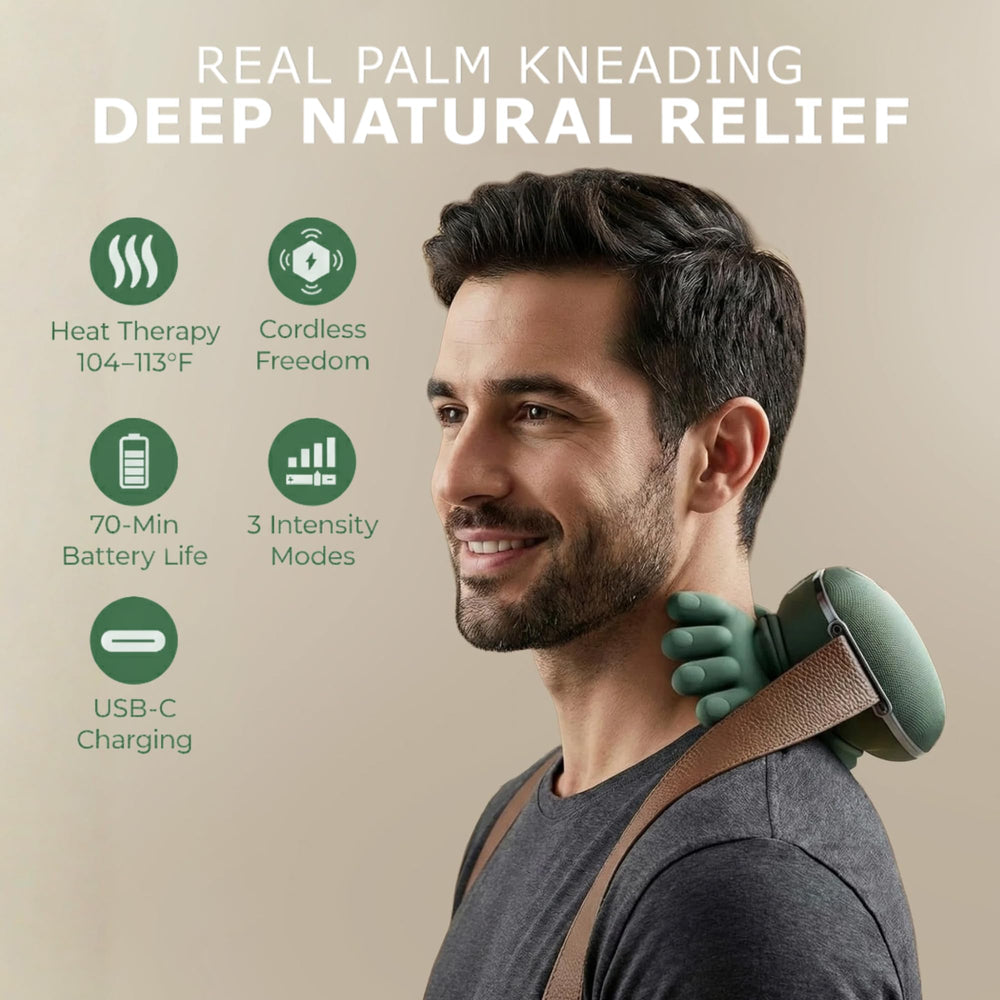 Ergonomic, lightweight massager that stays in place during use.