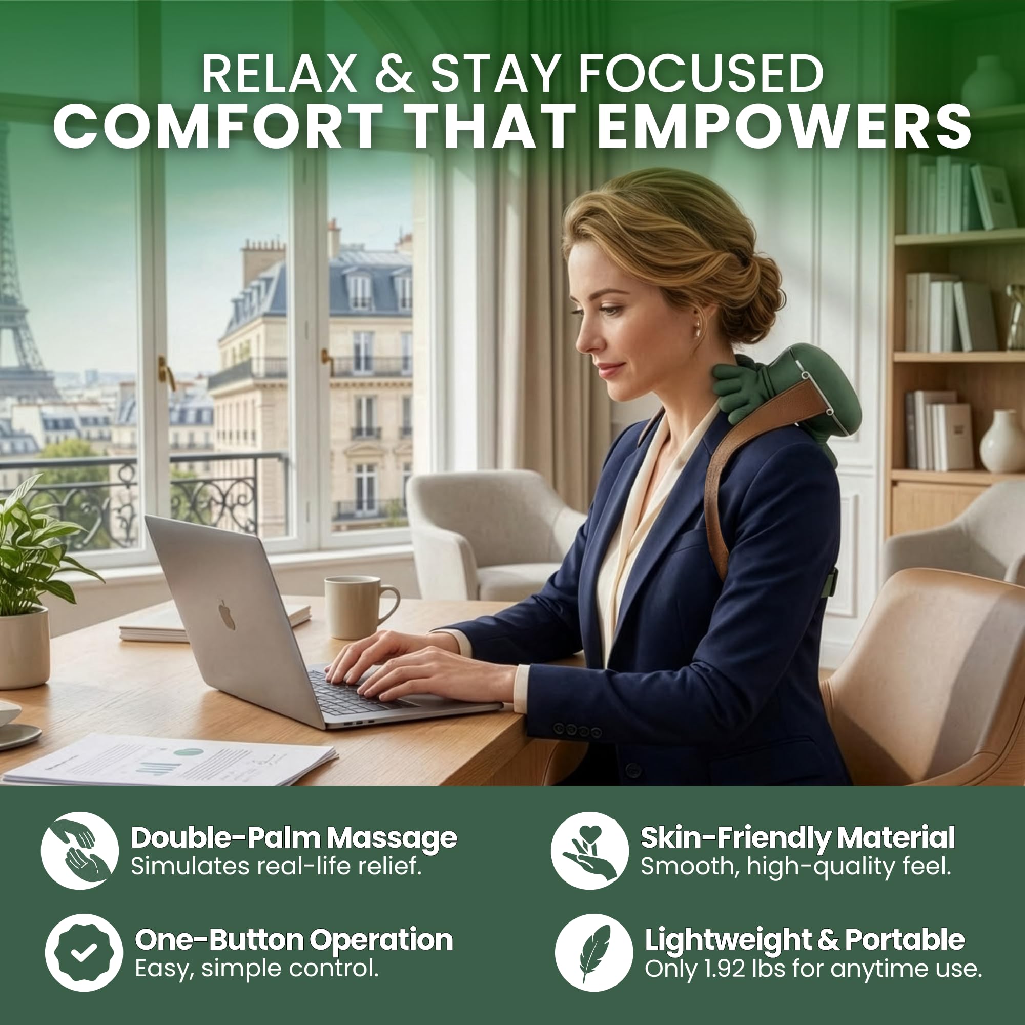 Long battery life enables extended cordless sessions.