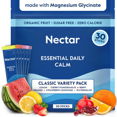 Nectar Calm magnesium drink mix box promotes calm and relaxation.