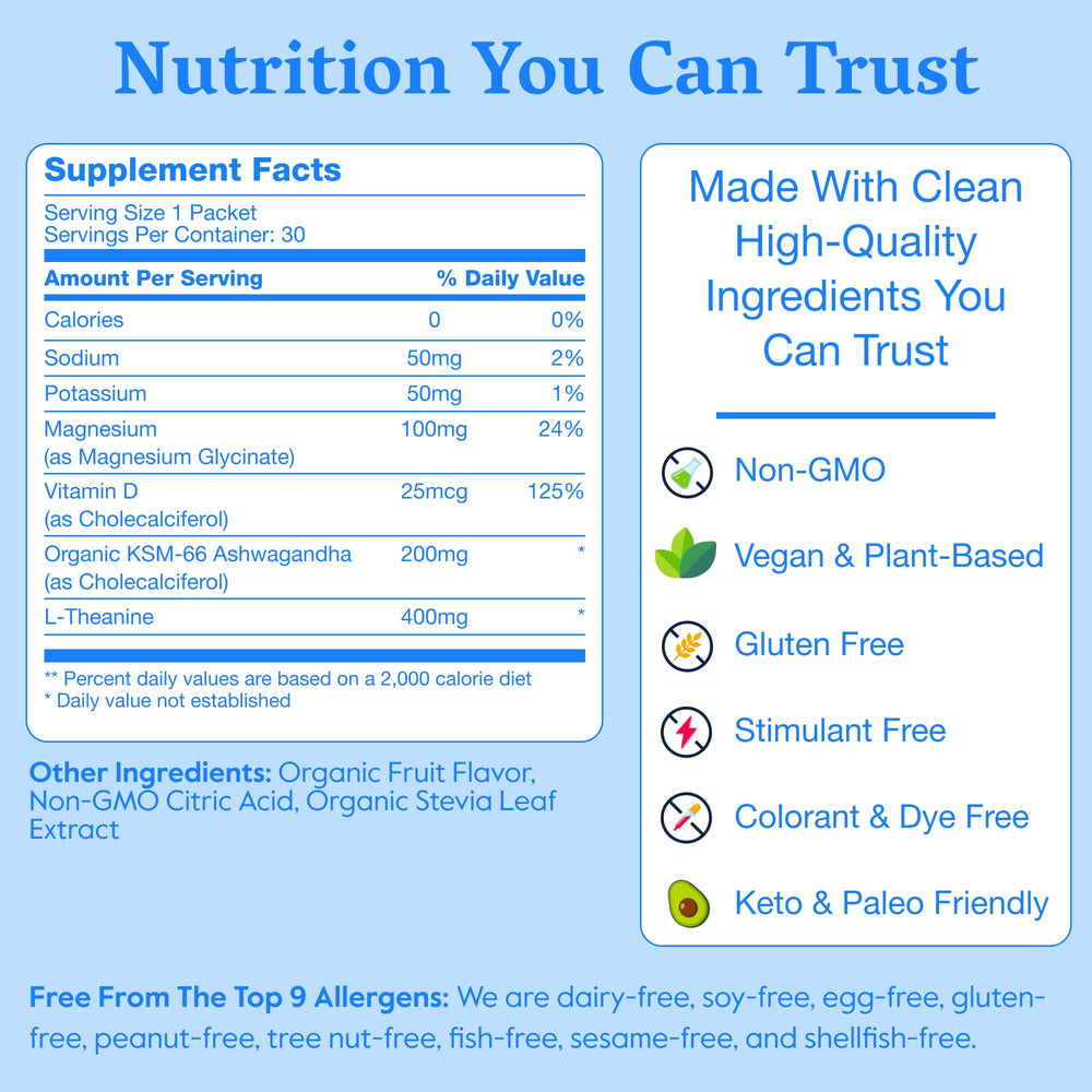 Nectar Calm non-GMO label closeup confirms clean ingredients for mindful hydration