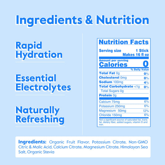 Nectar Electrolyte Packets zero calorie for sugar-free hydration.