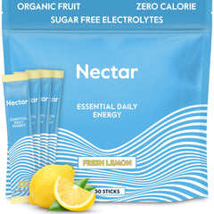 Nectar Energy Booster lemon packets, front view, for a quick energy boost