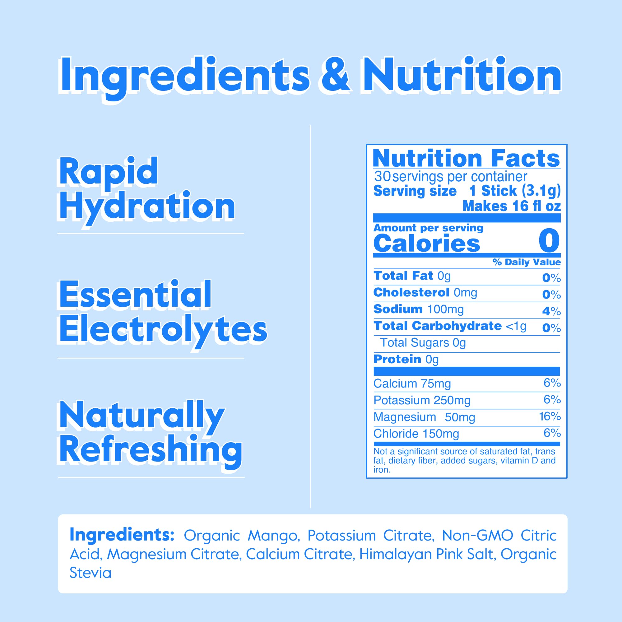 Nectar Hydration Packets mango scoop closeup for accurate mixing and flavorful hydration.