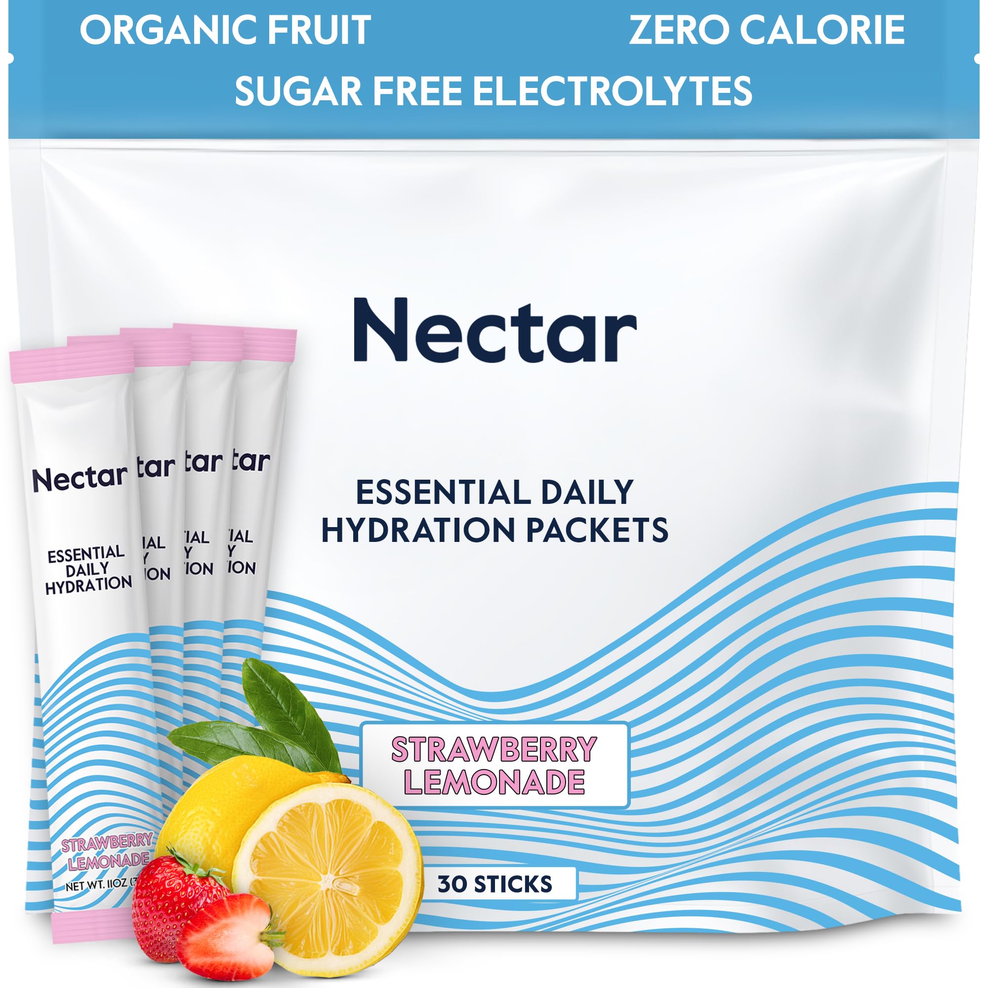 Nectar Hydration Packets Strawberry Lemon for refreshing daily hydration