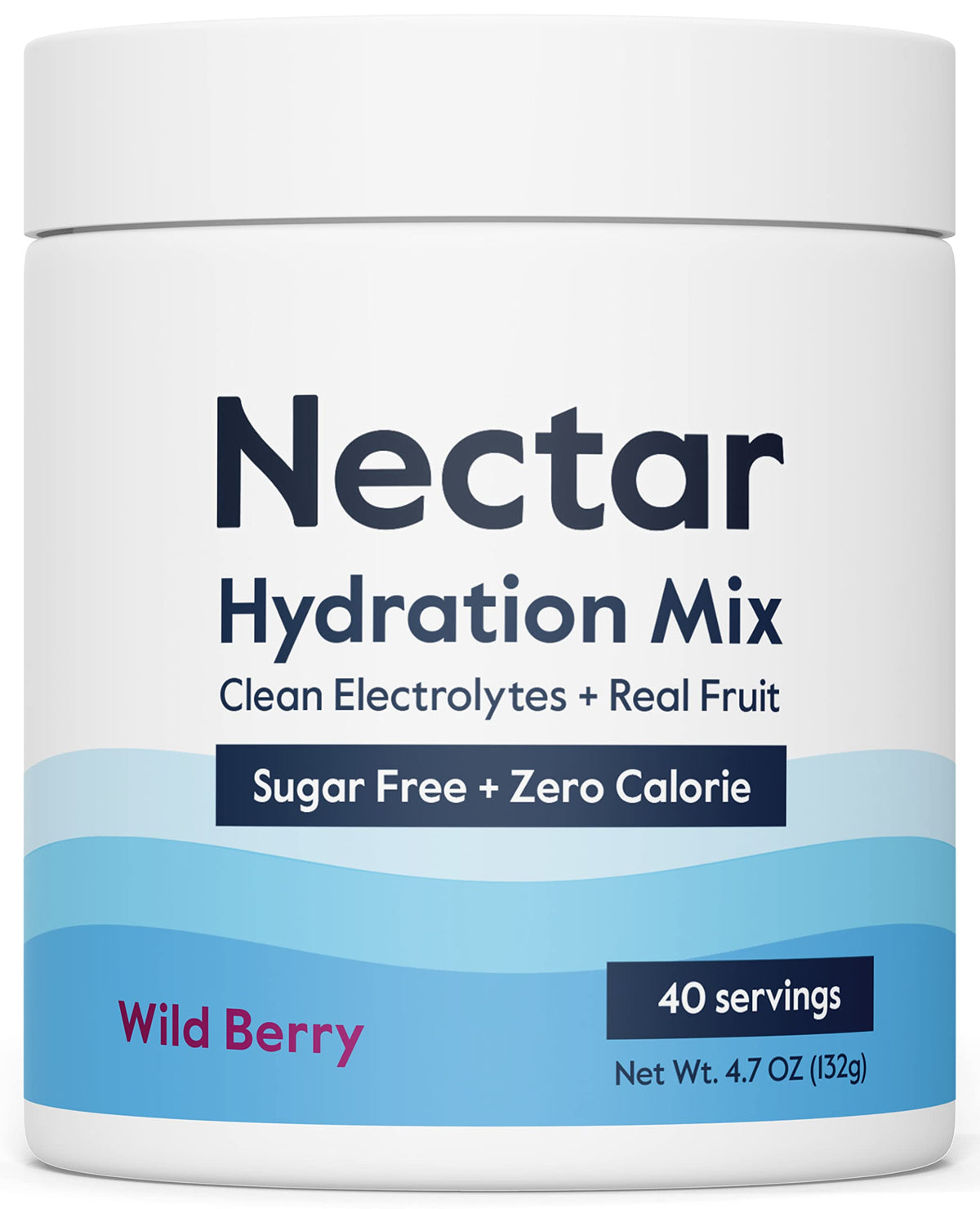 Nectar sugar-free electrolytes Berry powder in a 40-serving tub for hydration