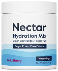 Nectar sugar-free electrolytes Berry powder in a 40-serving tub for hydration