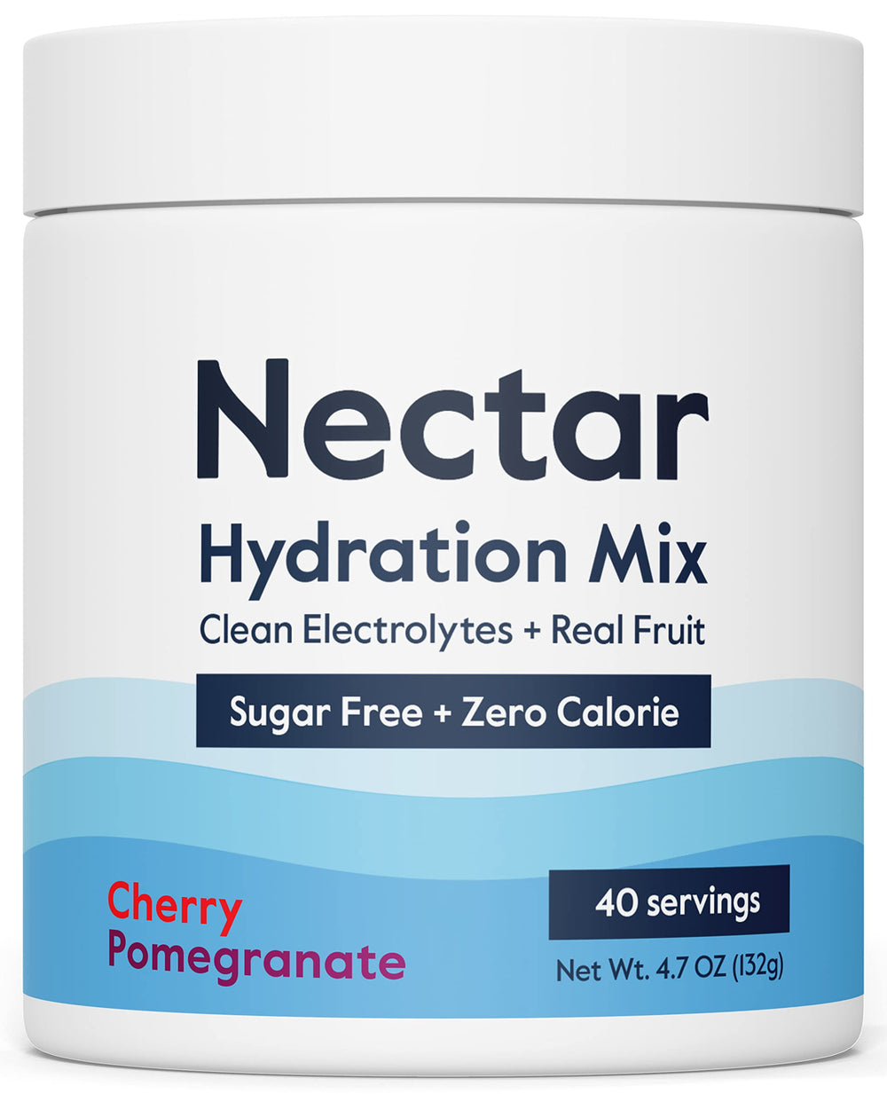 Nectar Sugar Free Electrolytes Powder Cherry Pom tub—zero calories for everyday hydration.