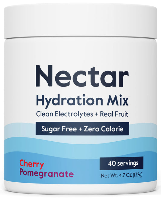 Nectar Sugar Free Electrolytes Powder Cherry Pom tub—zero calories for everyday hydration.