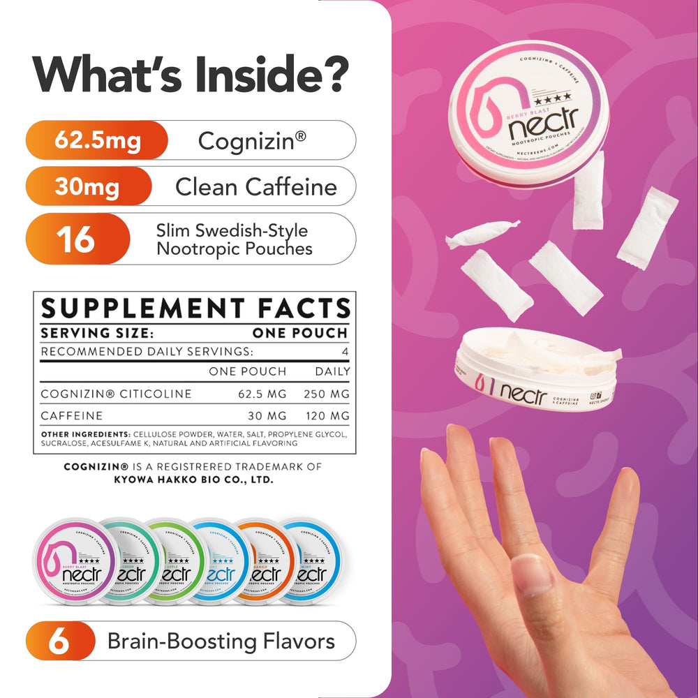 Nectr Energy Sugar-Free label highlights no sugar