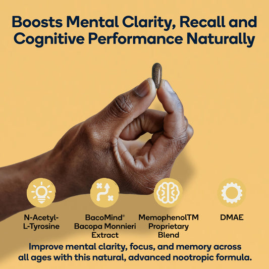 Nedley Health Focus ingredients featuring Memophenol and Bacopa for potential memory and focus support.