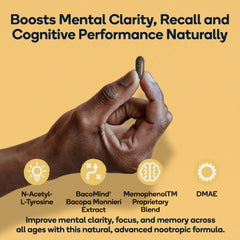 Nedley Health Focus ingredients featuring Memophenol and Bacopa for potential memory and focus support.