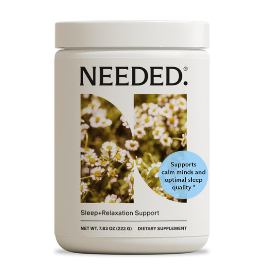 Needed Chamomile Powder bottle for a calming evening ritual.