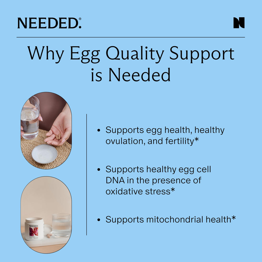 Needed Egg Quality Support taking before meals demonstrates easy daily routine.
