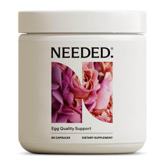 Needed Egg Quality Support bottle front promotes antioxidant support for egg quality.