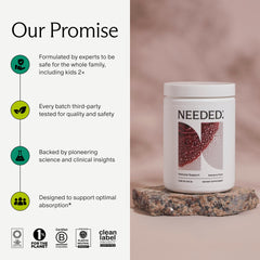 Needed Immune Support elderberry blend label highlights trusted ingredients.