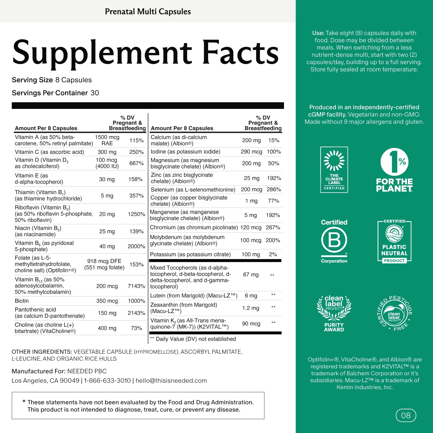 Needed pregnancy vitamins capsules for easy daily use.
