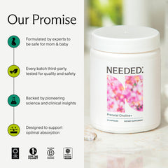 Needed Prenatal Choline+ capsules in hand ready for daily use.