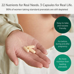 Needed Prenatal label close-up highlights methylfolate and vitamin D3.