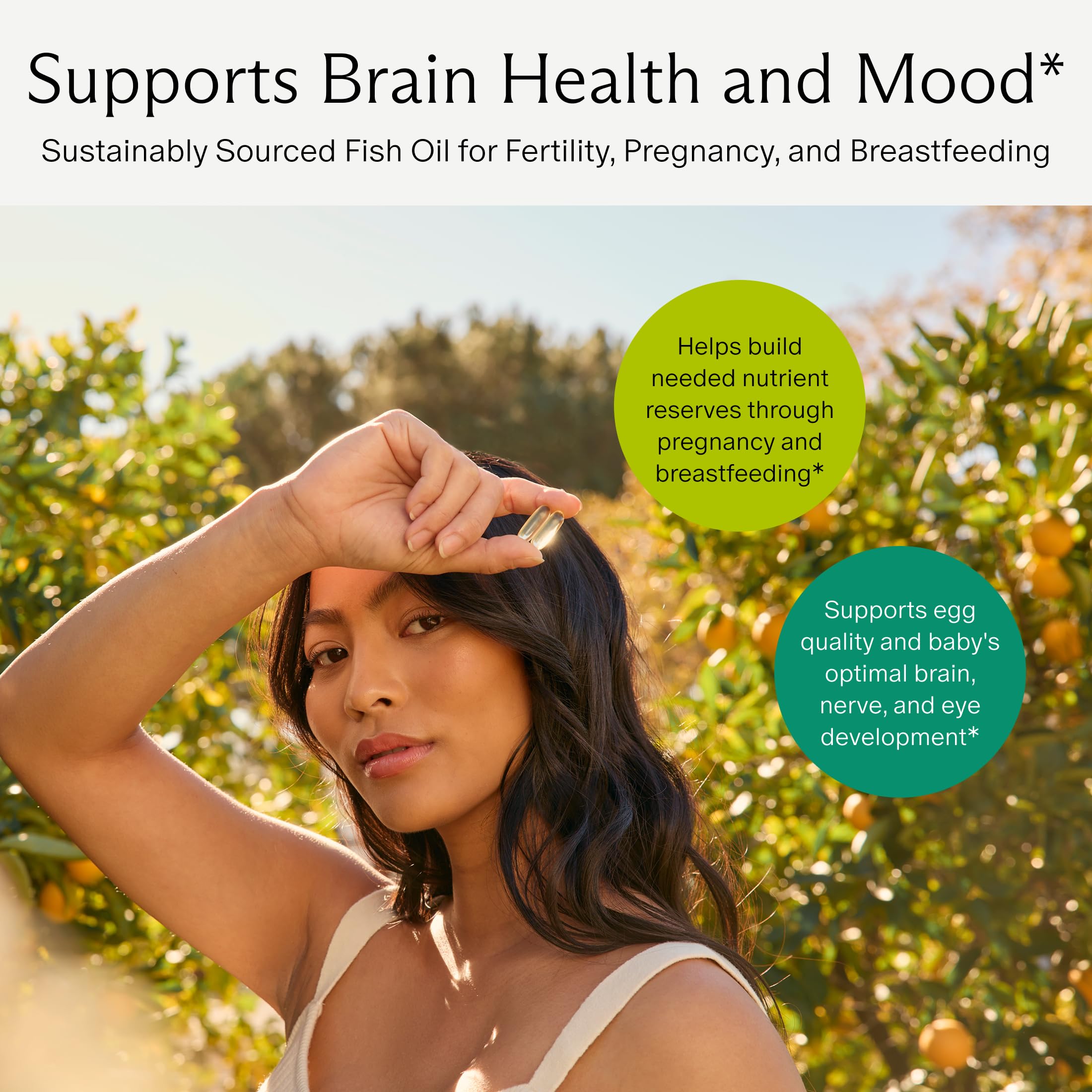 Needed Prenatal Omega-3 softgels closeup showcasing 1000mg DHA and 1000mg EPA per serving.
