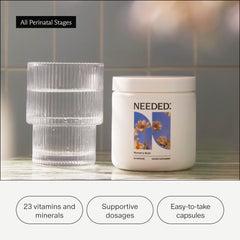Needed Women’s Multivitamin capsules close-up highlighting nutrient-rich formula
