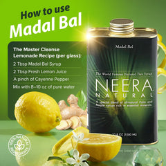 Detox at home setup with Neera Natural syrup and lemonade ingredients.