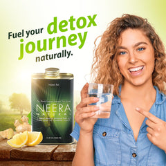 Close-up of Neera Natural Madal Bal Syrup lemon detox blend showing maple and cayenne notes.