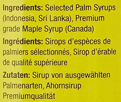 Close-up of maple and palm syrups in Neera Natural blend.