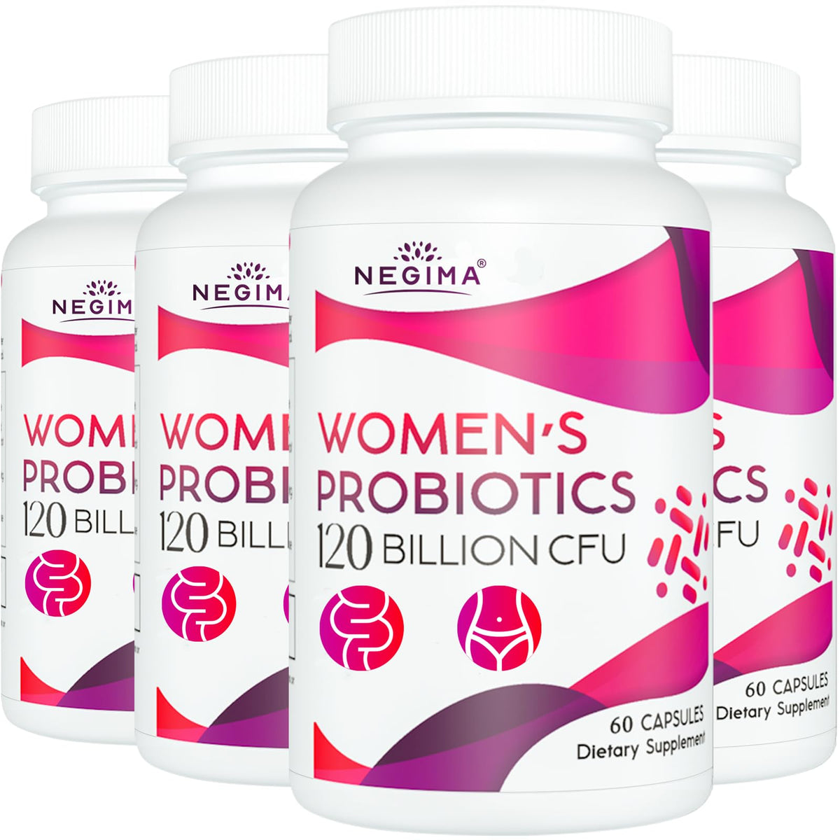 Negima menopause bottle front label showing 120 billion CFUs for daily support
