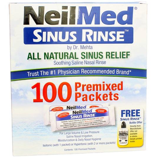 NeilMed Sinus Rinse refill packets ready for daily nasal cleansing at home.