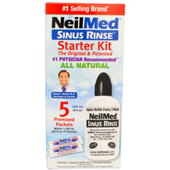 NeilMed Sinus Rinse Starter Kit six-pack bottle shown for easy daily nasal hygiene