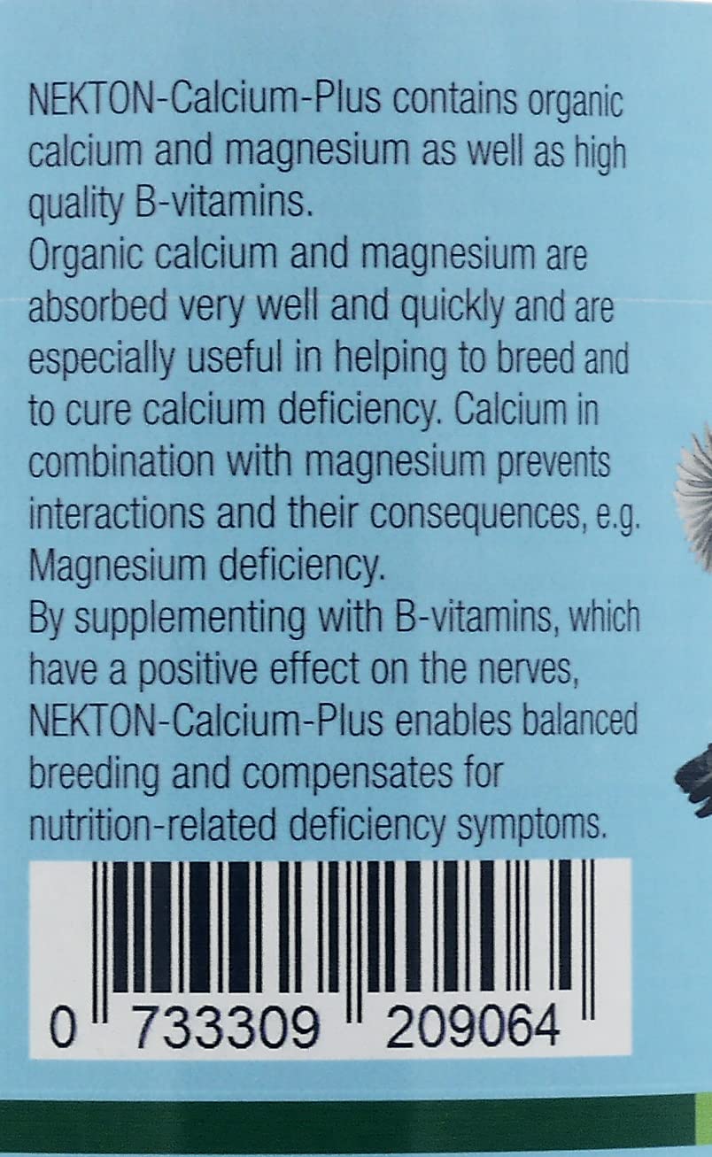 Nekton Calcium-Plus jar reveals a 1.6-pound package for durable bird nutrition.