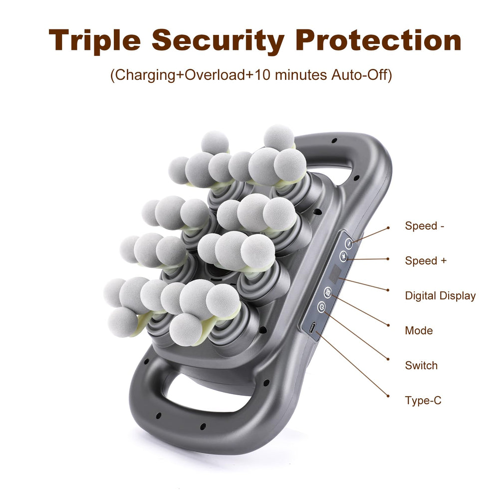 nektron 28-head massage gun set triple safety protection ensures safe usage