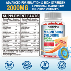 Nelishine gummies bottle back with ingredients for immune support
