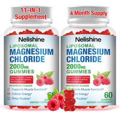 Nelishine liposomal magnesium gummies bottle front view for daily wellness