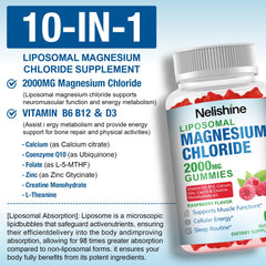 Nelishine liposomal magnesium gummies raspberry flavor in-hand for convenience