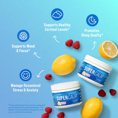Nello SuperCalm dissolving powder in glass showing quick mix and refreshment