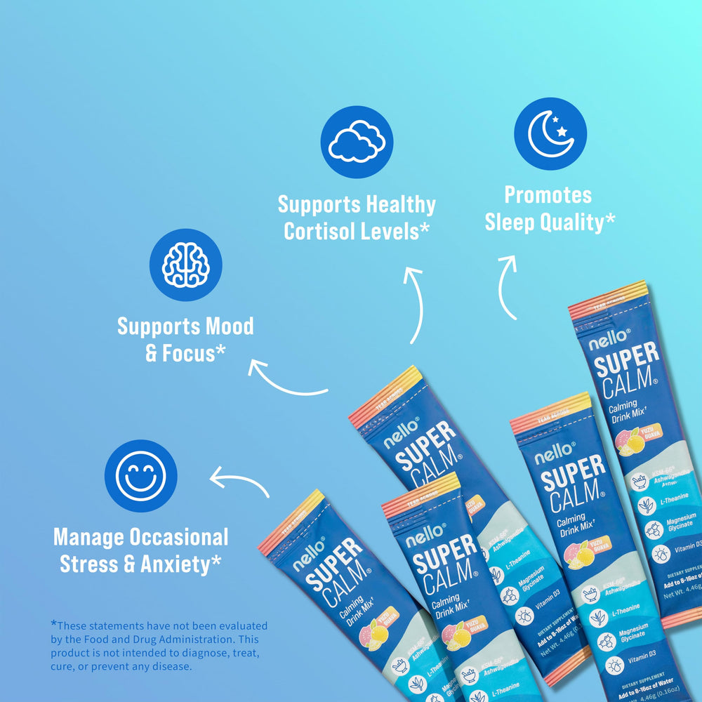 Nello Supercalm ingredients chart with key nutrients and blends