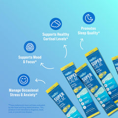 Nello Supercalm ingredients close-up featuring L-theanine and ashwagandha for everyday balance.