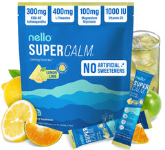 Nello SuperCalm lemon-lime packets for on-the-go relaxation and focus.