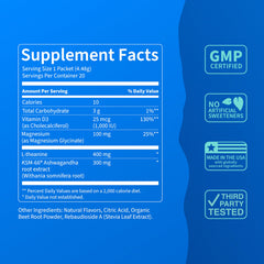 Nello SuperCalm magnesium glycinate formula image for restful evenings.