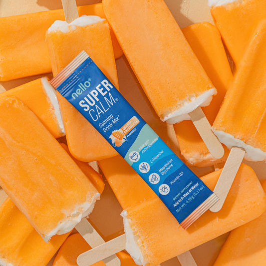 Nello SuperCalm orange creamsicle canister for convenient multi-serve calm.