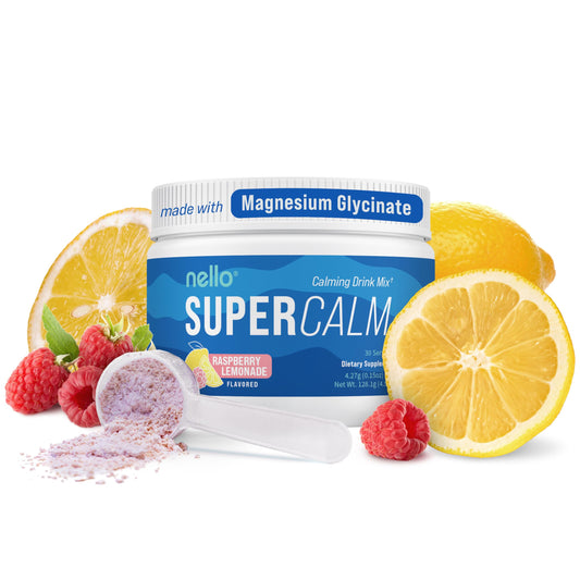 Nello SuperCalm raspberry lemonade packet for soothing on the go moments