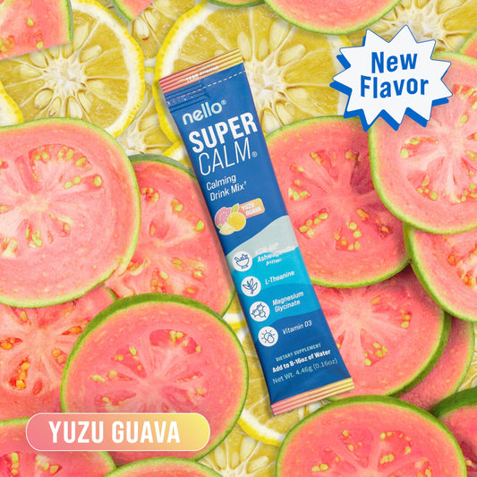Nello Supercalm yuzu guava canister for daily calm and sleep support